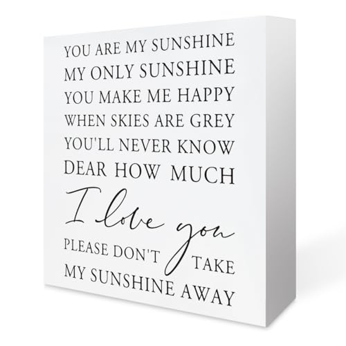 You are My Sunshine Sign Wood Sign, Inspirational Positive Quotes Wooden Block Decorations Sign Desk Decor for Home Office Classroom School Table Shelf Decoration - color: My Sunshine