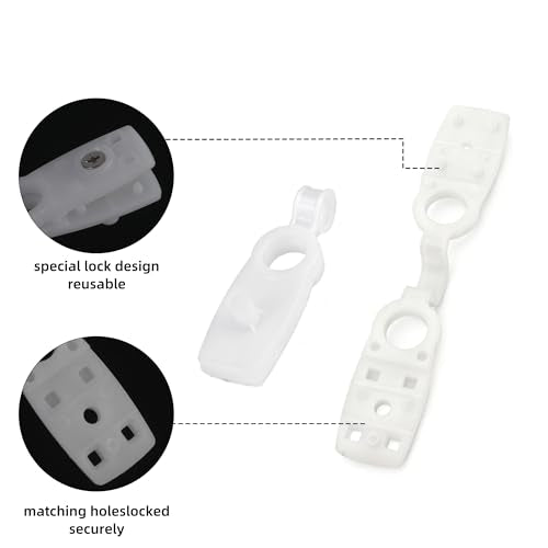 Heavy Duty Waterproof Shade Cloth Clips 20 Pack | ABS Plastic Locking Clamps for Sun Sail, Mesh Netting, Garden Cover, Tarpaulin Grips for Outdoor Patio, Plant Protection | White