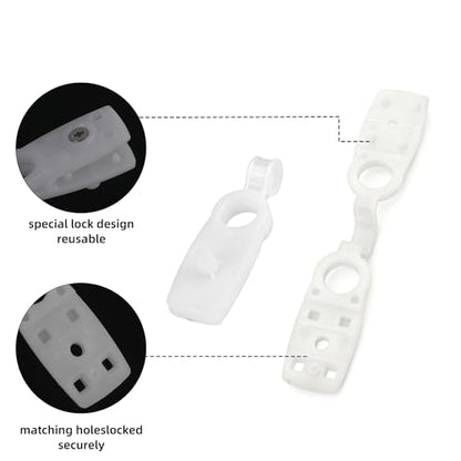 Heavy Duty Waterproof Shade Cloth Clips 20 Pack | ABS Plastic Locking Clamps for Sun Sail, Mesh Netting, Garden Cover, Tarpaulin Grips for Outdoor Patio, Plant Protection | White