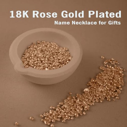 DayOfShe Custom Name Necklace for Women Gifts, 18K Gold Plated Layered Names Necklace Personalized Gifts for Birthday - color: Style 5-Rose Gold