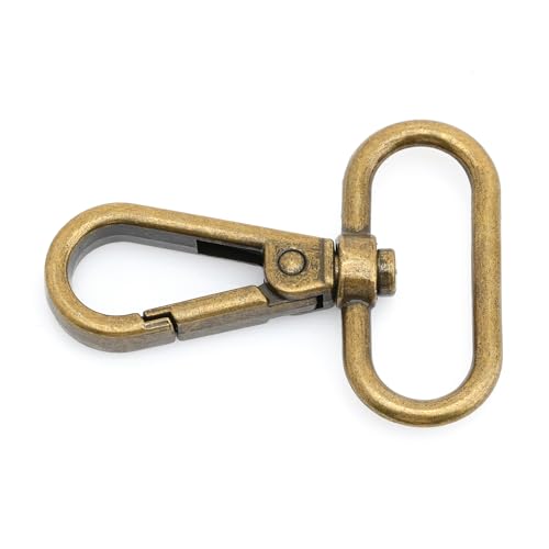 CRAFTMEMORE Snap Hook Swivel Push Gate Lobster Clasps Fashion Clips Purse Making FS10 Pack of 10 (Antique Brass, 1 Inch) - color: Antique Brass, size: 1 Inch