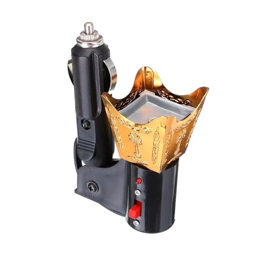Car Electric Incense Burner Vehicle Incense Holder Decoration Portable Arabian Incense Burner, Gold - color: Gold
