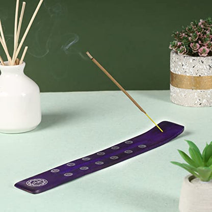 Bless-International Traditional-Handmade-Burner Wooden-Incense-Stick-Holder Ash-Catcher-Stand for-Aromatherapy-Meditation-Yoga (Heavens Blue) 10 Inches, Pack of 2 - color: Heavens Blue,10 Inch, size: Two Holders