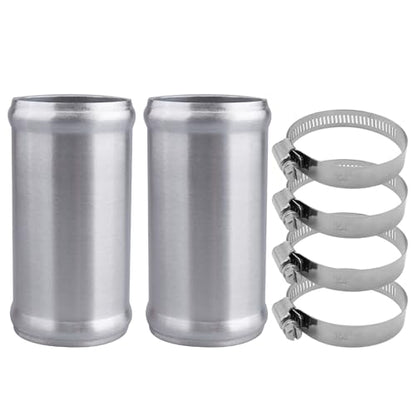 AC PERFORMANCE 2" (51mm) OD Aluminum Alloy Hose Joiner Silicone Pipe Connector Bead, 4" Length with 304 SS Clamps, Pack of 2 - size: 2" (51mm) - 2PCS