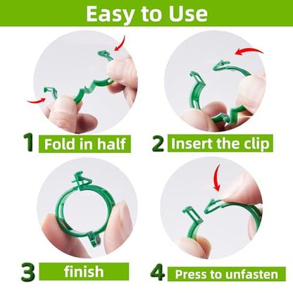CIQIYO® 200 Pcs Plant Support Clips,Plastic Clips for Securing Plants,Tomato Vine Clips,Plant Fixing Clips,Garden Clips for Climbing Plants,Grape and Vine Vegetables (200, White) - color: White