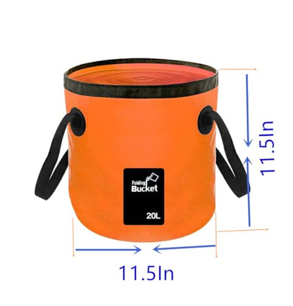 MIZORLIE Collapsible Buckets, Camping Water Storage Container 5 Gallon(20L) Portable Folding Bucket Wash Basin - color: Yellow