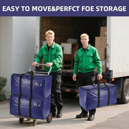 Cryster 10-Pack Blue Moving Bags with Strong Zippers,Heavy Duty Storage Totes With Comfortable Handles,Large Storage Totes for Student Supplies - size: 10 Pack