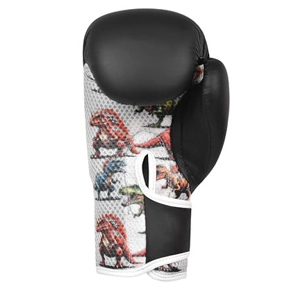Boxing Gloves 6oz | Boxing Gloves for Kickboxing Muay Thai MMA | Bag Gloves for Punching Bag - color: Dinosaur Black