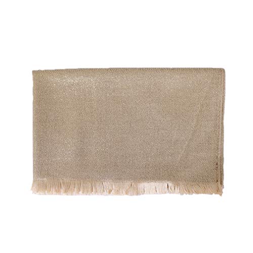 LMVERNA Women's Sparkling Metallic Soft Pashmina Shawls and Wraps Scarf in Solid Colors - color: Gold