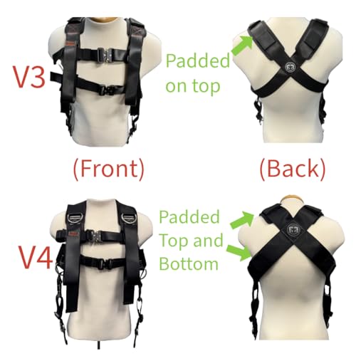 Squat Harness V4 2025 Version Professional Weight Support vest, Adjustable Heavy-Duty Straps - color: Black