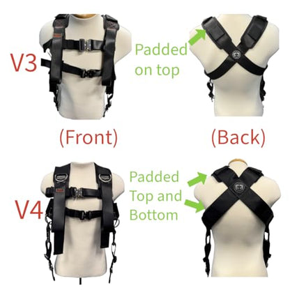 Squat Harness V4 2025 Version Professional Weight Support vest, Adjustable Heavy-Duty Straps - color: Black