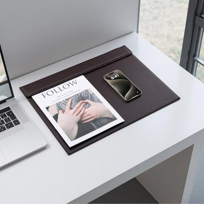 18''x14'' Large Rectangle A3 Desk Writing & Drawing Desk Pad &Board Table Protector Mat with Paper Clip on Top Brown - color: Brown-a189