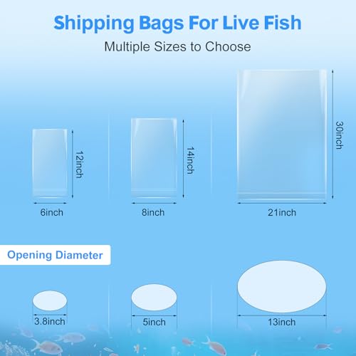 Aquarium Fish Bags, Clear Transportation Bag, Waterproof & Leak-proof Poly Shipping Bags for Storing and Transporting Live Fish (6" x 12" 100pcs) - size: 6" x 12" 100pcs