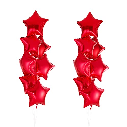 45.7cm(18인치) 레드 별 모양 호일 풍선 마일라 헬륨 풍선, 웨딩 베이비 샤워 생일 파티 장식, 20개 팩 - color: 빨간색 별 모양