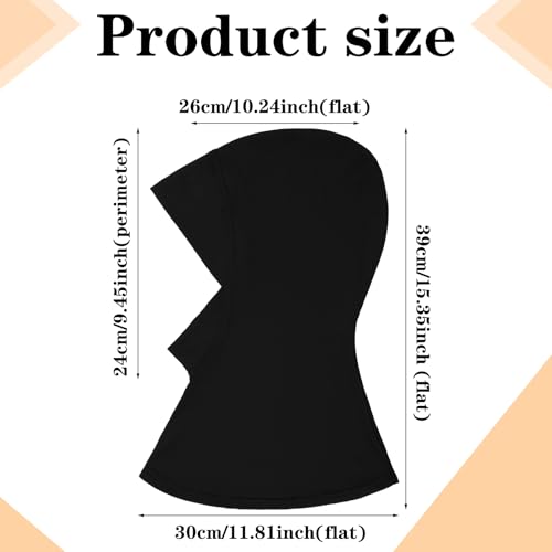 Geyoga Modal Hijab Cap for Women Adjustable Muslim Stretchy Turban Full Cover Shawl Cap Full Neck Coverage Small and medium - color: Black