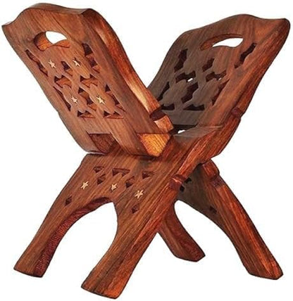 Holy Book Stand Wooden Book Holy Book Stand for Quran, Bhagwat Geeta,Bible, Ramayana,Guru Granth Sahib Pack of 1 (Large Size)