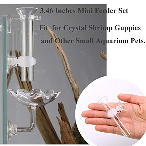 Shrimp Feeding Tube and Feeding Dish, Fit for Shrimp Fish, Mini Size, High Transparent Acrylic Material
