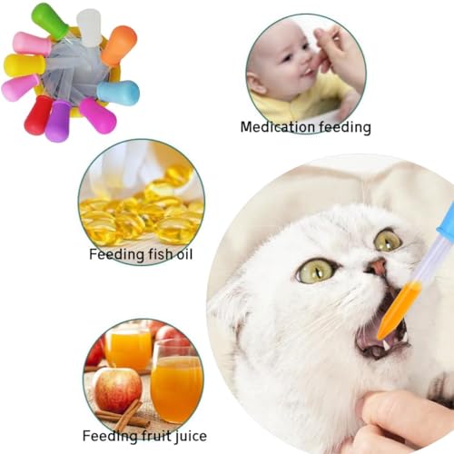 11 Colors Liquid Droppers, 5ml Clear Plastic & Silicone Pipettes | with Bulb Tip, Eye Droppers for Candy Molds, Feeding, DIY Crafts, Comes with Cleaning Brush