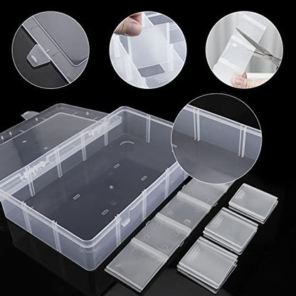 Exptolii 15 Large Grids Plastic Organizer Box with Dividers, 2 Pack Clear Compartment Container Storage for Washi Tapes Beads Crafts Jewelry Fishing Tackles, Size 11 x 6.3 x 2.2 in - size: 2x Large 15 Grids