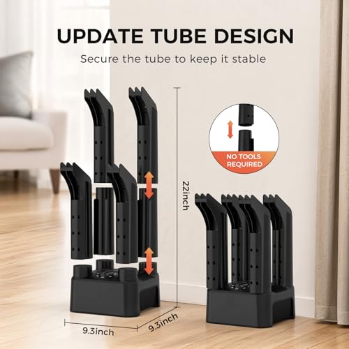 Trustech Boot Dryer, Silent Shoe Dryer & Warmer with Heat Blower, Timer, Detachable Racks, Forced Air for Quick Drying, Helps Reduce Odor, 2 Pairs Boot Warmer for Shoes, Ski, Gloves, Hats, Socks