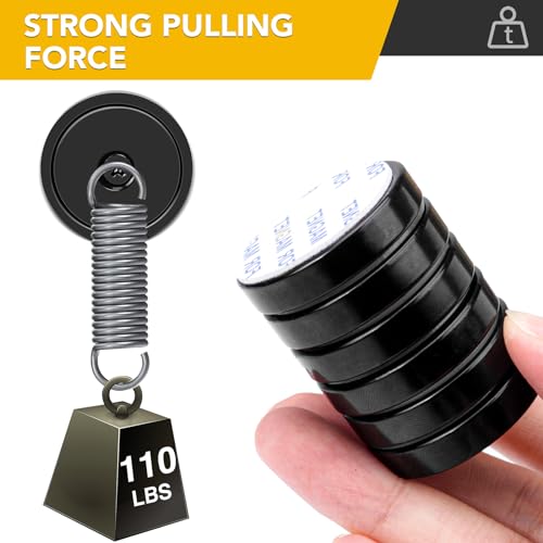 E BAVITE Strong Neodymium Magnets with Screws Black, 8 Pack | 110 Lbs Rare Earth Magnets with Heavy Duty, Cup Magnet with Countersunk Hole and Stainless Screws for Kitchen, Craft, Office - color: Black, size: 32mm-8P