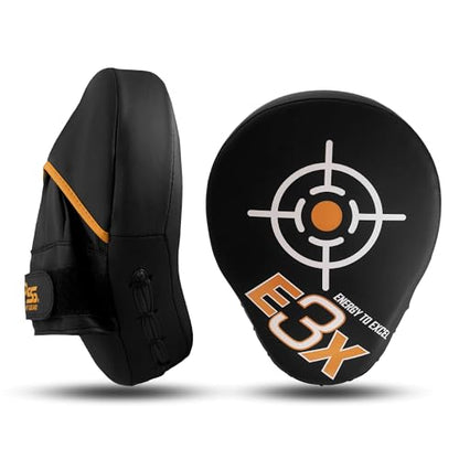 PSS Boxing Focus Pads - Hook & Jab Punch Mitts for MMA, Kickboxing, Karate, Muay Thai, and Taekwondo Training - Hand Target Strike Shield Punching Gloves Pad - color: Golden