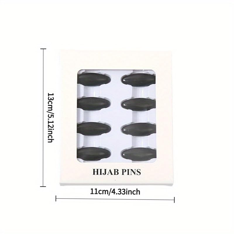 Headscarf Safety Pins 8-Pack Multi-Color Plastic Scarf Clips with Safety Buckles for Hijab, Hats, Caps and Head Coverings, - color: Bright Color 9