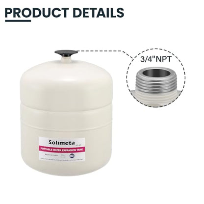 4.5 Gallon Potable Water Expansion Tank with Adjustable Wall Bracket & Gas Water Heater Installation Kit (24" Stainless Steel Hoses 3/4" FIP + 24" Gas Connector) - style: 4.5 gallon with tube and bracket