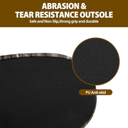 Insulated Boot Covers, 600D Durable Cold Weather Insulators with Water-Resistant PU Leather, Non-Slip Boot Covers for Hunting, Fishing, Camping, and Outdoor Activities (Next Camo) - size: Large