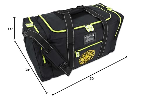 Lightning X Firefighter Turnout Gear Package - Gear Bag, SCBA Mask Bag, Fire Glove Strap, Shoulder Strap - color: Black
