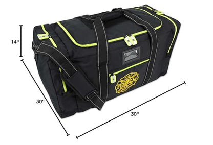 Lightning X Firefighter Turnout Gear Package - Gear Bag, SCBA Mask Bag, Fire Glove Strap, Shoulder Strap - color: Black