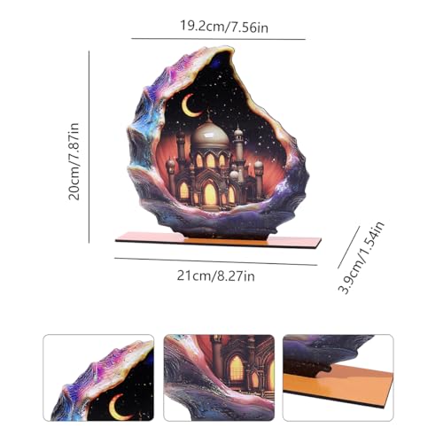 Ramadan Eid Mubarak Table Decorations - Tabletop Signs,Tiered Tray Centerpieces for Islamic Al-Fitr Eid and Ramadan Decor