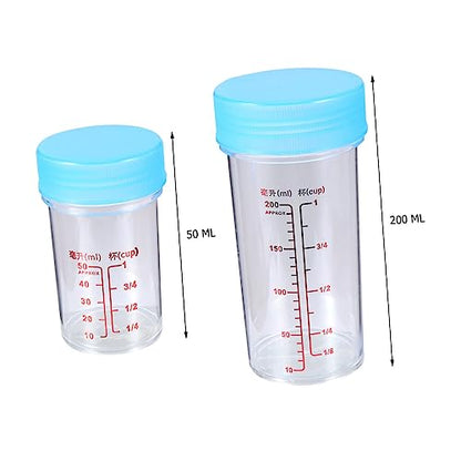 NUOBESTY Plastic Measuring Cups Set with Leak Proof Lids Clear Scale Beakers 5.51 Inch Reusable Laboratory and Kitchen Liquid Measuring Cups for Crafts and Medical Science - color: Blue