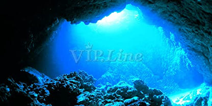 Aquarium Background Poster Under Water Cave Sunlight Fish Tank Backdrop Decorations PVC Fish Tank Background (36" x 16"/ 91 x 41cm) - size: 36" x 16"/ 91 x 41cm