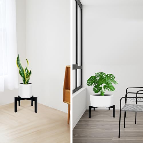 2 Pcs Heavy Duty Adjustable Metal Plant Stand for 10"-16" Plant Pot – Indoor & Outdoor (Black 2 Pack) - color: Mini 2Pcs Black 10-16", style: 3 - Mini