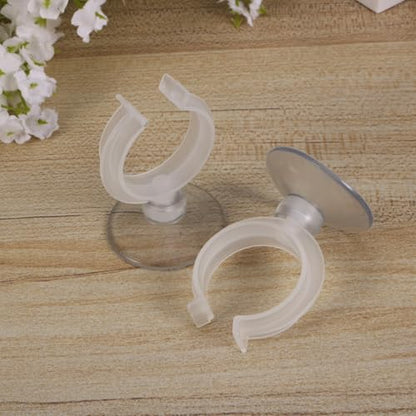POPETPOP Aquarium Hose Clip 6-Pack, 1.77In Suction-Cup Water Pipe Clamp, Secure Tubing Holder for Fish Tank Airline & Heater Cord, Space-Saving Mount for Glass, Freshwater & Saltwater Tanks - size: 4.50X3.70X3.70CM