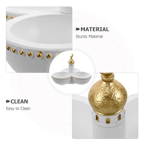 Ciieeo Eid Mubarak Candy Plate: Ramadan Serving Tray Muslim Islamic Dessert Trays Pastry Food Storage Container Display Holder for Party