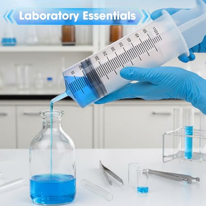 500ml Large Syringe for Thick Liquids, Individually Wrapped | Plastic Syringe Without Needle for Scientific Labs, Industrial Fluid Transfer & Lubricant Dispensing - style: 500cc