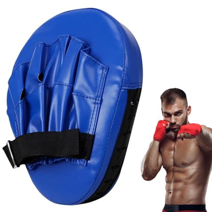 Boxing Pads Gloves Thick Adjustable Curved Focus Punching Mitts | Hand Target Training Hand Pads for Kickboxing Karate Thai - color: Blue