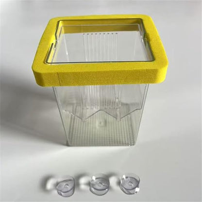 Baby Fish Breeding Box Clear Isolation Aquarium Hatchery Incubator with Suction Cups for Newborns Shrimp Fish Hatchery - color: Blue