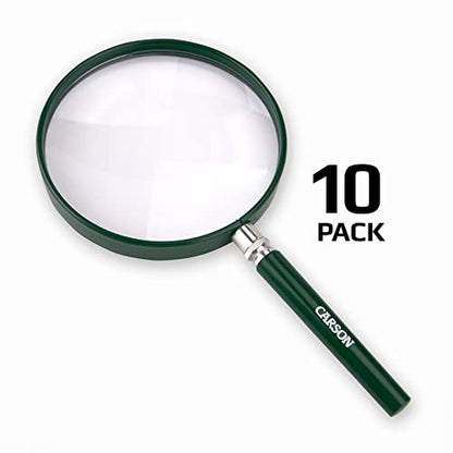 Carson HU-20AMMU Bigeye Magnifier with Oversized Lens (Set of 10), 5" - size: Pack of 10