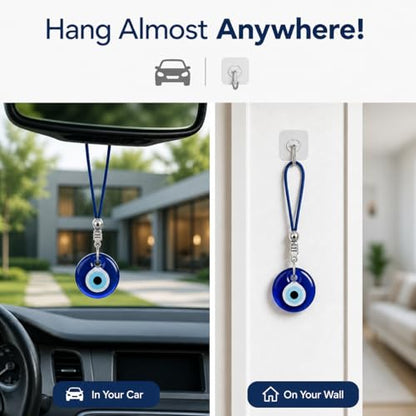 Turkish Blue Evil Eye Car Hanging Ornament - Rearview Mirror Accessories - Evil Eye Car Charm - style: Classic