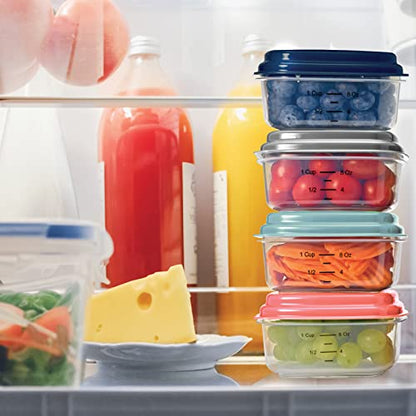 Fit & Fresh Small Plastic Containers With Lids 8 oz, Small Snack Containers With Lids For Adults and Kids, Reusable Leakproof Dressing and Condiment Containers With Two Attachable Ice Packs - size: 1 Cup