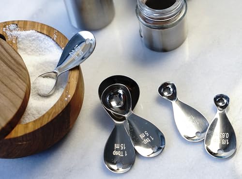 RSVP International Endurance Kitchen Collection Measuring Tools, Dishwasher Safe, Teardrop, 5 Piece, Stainless Steel