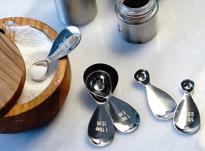RSVP International Endurance Kitchen Collection Measuring Tools, Dishwasher Safe, Teardrop, 5 Piece, Stainless Steel