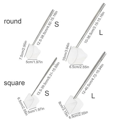 Aquarium Net with Extendable Long Handle, Adjustable Wastes Skimming Cleaning Tools Nylon Fishing Mesh Nets with Long Plastic Handle - color: round, style: L