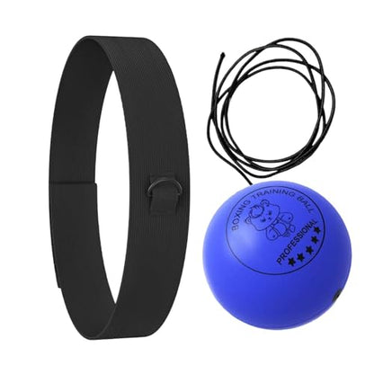 Punching Ball with Headband Adjustable Breathable Soft | Home Boxing Reflex Ball Punching Game for Men Women Adults Beginner Workout Exercise Relief Fitness MMA - color: Blue