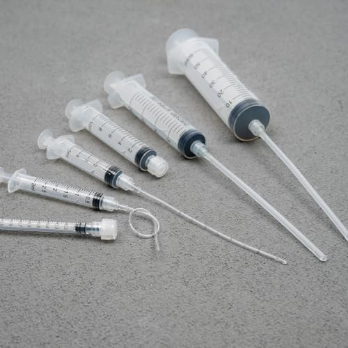 20ml Luer Lock Syringe with Cap and Soft Plastic Tube, 10 Pack | Suitable for Pet Liquids Feeding, Individually Wrapped - size: 20ml - 4.0mm Tube