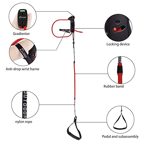 Archery Bow Trainer Draw Training Aid Device Strength Stretch Band Exerciser for Recurve Bow Compound Shooting Youth Adults Beginner Portable Bow Riser Handle - color: Black
