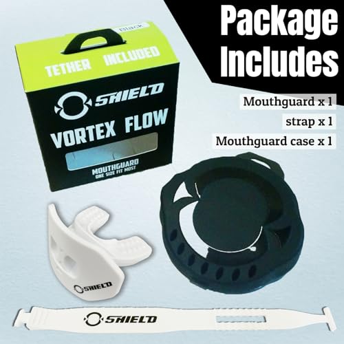 O Shield Core Football Mouth Guard, Detachable Strap | Football Mouth Guard with Detachable Strap — No-Boil Ready Fit, BPA-Free, Brace-Friendly, Includes Carrying Case - color: White